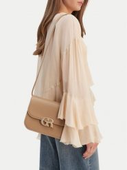 GINO ROSSI Torebka EO-EQ44A Beżowy. Brązowe torebki klasyczne damskie Gino Rossi, z materiału, bez dodatków. Za 279.99 zł.