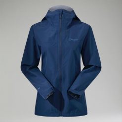 Kurtka przeciwdeszczowa damska Berghaus Deluge Pro 3.0. Niebieskie kurtki damskie Berghaus, s, bez wzorów, bez kaptura. Za 369.99 zł.