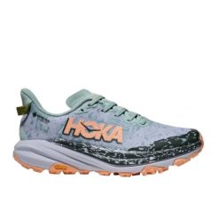 Hoka One One Speedgoat 6 Gore-Tex Jade Ash Grey. Szare obuwie sportowe damskie HOKA, z gore-texu, bez zapięcia, do biegania. Za 1,088.00 zł.