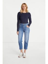 Rich & Royal Koszulka w kolorze granatowym rozmiar: M. Niebieskie bluzki damskie Rich & Royal, m, bez wzorów, prążkowane, bez kołnierzyka, bez ramiączek. Za 148.26 zł.