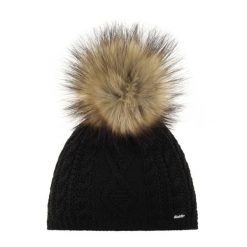 Czapka Eisbar Nelia Lux MÜ. Czarne czapki damskie Eisbär, na zimę, bez wzorów, z bawełny. Za 289.90 zł.