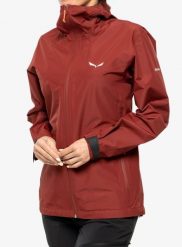 Kurtka przeciwdeszczowa damska Salewa Puez Aqua 4 PTX 2.5L Jacket. Czerwone kurtki damskie Salewa, l, bez wzorów, z materiału, bez kaptura. Za 522.55 zł.