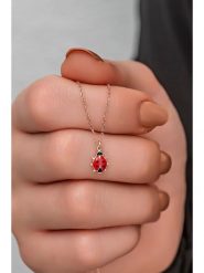 Heliophilia Pozłacany naszyjnik z zawieszką - dł. 42 cm rozmiar: onesize. Czerwone naszyjniki damskie Heliophilia, pozłacane. Za 39.99 zł.