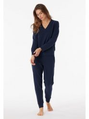 Schiesser Bluza w kolorze granatowym rozmiar: 46. Niebieskie bluzy damskie Schiesser, bez wzorów, bez kaptura. Za 92.42 zł.
