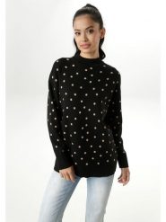 Aniston Sweter w kolorze czarno-beżowym rozmiar: 36. Czarne swetry klasyczne damskie Aniston, bez kołnierzyka. Za 65.38 zł.