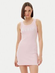 Guess Sukienka codzienna V5GK06 K8RT2 Różowy Slim Fit. Czerwone sukienki damskie Guess, z aplikacjami, z wiskozy, bez ramiączek. Za 179.99 zł.