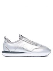 Calvin Klein Sneakersy Retro Runner Metallic HW0HW03287 Srebrny. Szare obuwie sportowe damskie Calvin Klein, ze skóry, bez zapięcia. Za 489.99 zł.