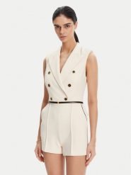 Elisabetta Franchi Kombinezon TU-T45-51E2 Beżowy Regular Fit. Brązowe sukienki damskie Elisabetta Franchi, bez wzorów, z syntetyku, bez ramiączek. Za 2,399.00 zł.