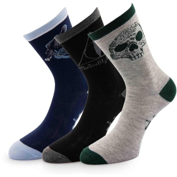 Skarpetki Harry Potter - Zestaw 3 Par Bawełnianych Unisex. Fioletowe skarpetki damskie ZEAGLE, bez wzorów, z bawełny. Za 34.99 zł.