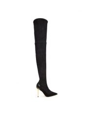 Elisabetta Franchi Kozaki SA-36L-57E2-V1100 Czarny. Czarne kozaki damskie Elisabetta Franchi, ze skóry, bez obcasa, na szpilce, bez zapięcia. Za 4,769.00 zł.