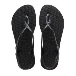 Klapki Havaianas Model 4129697 Kolor Czarny. Czarne klapki damskie Havaianas, bez wzorów, z gumy, bez obcasa, bez zapięcia. Za 165.00 zł.