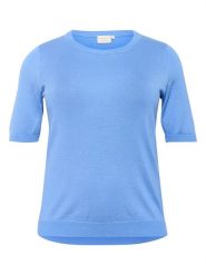 KAFFE curve Sweter w kolorze błękitnym rozmiar: S. Niebieskie swetry klasyczne damskie KAFFE curve, s, bez kołnierzyka. Za 74.11 zł.