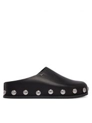 MICHAEL Michael Kors Klapki Hensley Mule 40R6HLFP1L Czarny. Czarne klapki damskie MICHAEL Michael Kors, bez wzorów, ze skóry, bez obcasa, bez zapięcia. Za 769.99 zł.