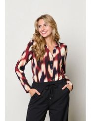 &Co Woman Bluzka "Vayen" w kolorze bordowo-czarno-kremowym rozmiar: 3XL. Czarne bluzki damskie &Co Woman, xl, bez wzorów, bez kołnierzyka, bez ramiączek. Za 130.19 zł.