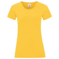 Koszulka Damska Z Bawełny Czesanej Iconic. Brązowe koszulki damskie Fruit of the Loom, bez wzorów, z bawełny, bez kołnierzyka, bez ramiączek. Za 35.99 zł.