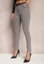Szare Jeansy High Waist o Fasonie Regular Hildelitha. Szare jeansy damskie Renee, z podwyższonym stanem. Za 49.99 zł.
