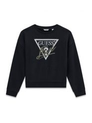 Guess Bluza J6BQ20 K8007 Czarny Regular Fit. Czarne bluzy dziewczęce Guess, z aplikacjami, z bawełny, bez ramiączek, bez kaptura. Za 194.99 zł.