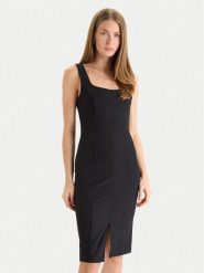 Rinascimento Sukienka koktajlowa CFC0125541003 Czarny Slim Fit. Czarne sukienki damskie Rinascimento, bez wzorów, z syntetyku, wizytowe, bez ramiączek. Za 489.99 zł.