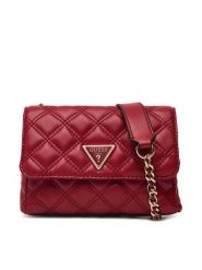 Guess Torebka Giully II Mini HWQG96 73740 Czerwony. Czerwone listonoszki damskie Guess, z aplikacjami, ze skóry, bez dodatków. Za 544.99 zł.
