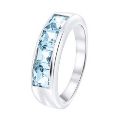 BONNIE Srebrny pierścionek obrączka blue topaz. Niebieskie pierścionki damskie Braccatta, z granatem, srebrne. Za 299.00 zł.