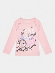 Guess Bluzka K3BI12 J1314 Różowy Regular Fit. Czerwone bluzki i koszule dziewczęce Guess, z aplikacjami, z bawełny, bez kołnierzyka, bez ramiączek. Za 159.99 zł.