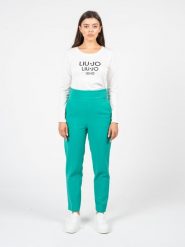 Liu Jo Spodnie | CF2035 T2200 | Kobieta | Zielony. Zielone spodnie materiałowe damskie Liu Jo, bez wzorów, z elastanu. W wyprzedaży za 369.00 zł.