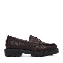 Półbuty Beverly Hills Polo Club. Brązowe półbuty damskie Beverly Hills Polo Club, bez wzorów, bez obcasa, na płaskiej podeszwie, bez zapięcia. Za 199.99 zł.