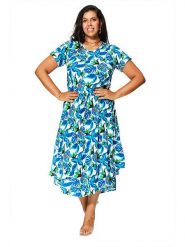 Aller Simplement Sukienka w kolorze biało-niebieskim rozmiar: 46/48. Białe sukienki damskie Aller Simplement, bez wzorów, z wiskozy, klasyczne, bez ramiączek. Za 86.99 zł.