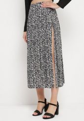 Czarna Spódnica Midi z Wiskozy z Mocnym Rozcięciem na Boku Aliratta. Czarne spódnice damskie Born2be, l, bez wzorów, z wiskozy, eleganckie, midi. Za 59.99 zł.