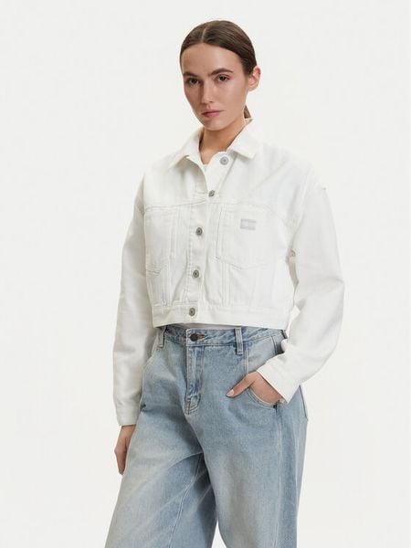 Tommy Jeans Kurtka jeansowa DW0DW21979 Biały Oversize. Białe kurtki damskie Tommy Jeans, m, bez wzorów, z bawełny, bez kaptura. Za 368.99 zł.