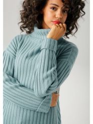 Aniston Golf w kolorze błękitnym rozmiar: 46. Niebieskie golfy damskie Aniston, bez wzorów, ze splotem, bez ramiączek. Za 65.69 zł.