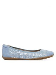 Caprice Baleriny 9-22101-46 Niebieski. Niebieskie balerinki damskie Caprice, bez wzorów, ze skóry. Za 273.99 zł.