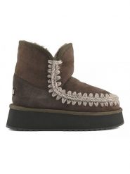 Mou Skórzane botki zimowe w kolorze brązowym rozmiar: 38. Brązowe botki damskie Mou, na zimę, ze skóry, bez obcasa, na platformie, bez zapięcia. Za 717.99 zł.