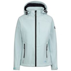 Trespass Fryatt - Damska kurtka typu softshell Seafoam Marl. Niebieskie kurtki damskie Trespass, na jesień, z aplikacjami, z gumy, bez kaptura. Za 367.10 zł.