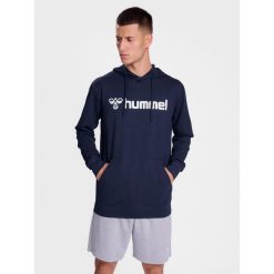 Bluza z kapturem Hummel Go 2.0 Logo. Niebieskie bluzy damskie Hummel, bez wzorów, z materiału, z kapturem. W wyprzedaży za 199.65 zł.