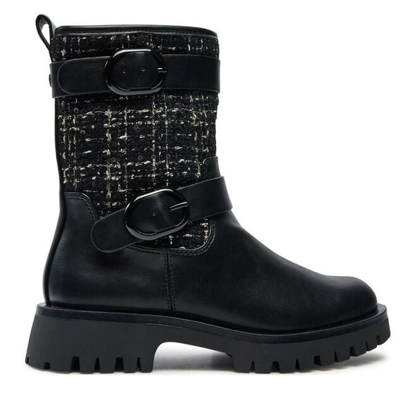 Botki Tamaris. Czarne botki damskie Tamaris, bez obcasa, na płaskiej podeszwie, bez zapięcia. Za 249.99 zł.