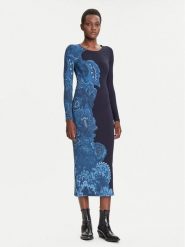 Desigual Sukienka codzienna Limbani 25WWVK31 Granatowy Slim Fit. Niebieskie sukienki damskie Desigual, bez wzorów, z wiskozy, bez ramiączek. Za 489.99 zł.