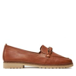 Mokasyny Tamaris. Brązowe mokasyny damskie Tamaris, bez obcasa. Za 289.99 zł.