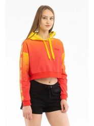 Moschino Bluza w kolorze czerwono-żółtym rozmiar: XS. Czerwone bluzy damskie MOSCHINO, xs, bez wzorów, z kapturem. Za 286.16 zł.