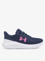 Under Armour Buty w kolorze granatowym do biegania rozmiar: 35,5. Niebieskie obuwie sportowe damskie Under Armour, z materiału, bez zapięcia, do biegania. Za 132.05 zł.