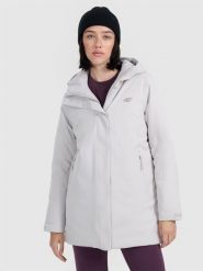 4F Parka zimowa membrana 8000 damska - szara S. Szare parki damskie 4F, na zimę, s, bez kaptura. Za 499.99 zł.