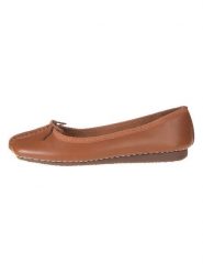 Clarks Skórzane baleriny "Freckle Ice" w kolorze jasnobrązowym rozmiar: 36. Brązowe balerinki damskie Clarks, bez wzorów. Za 194.95 zł.