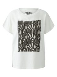 Oui Koszulka w kolorze biało-czarnym rozmiar: 44. Białe koszulki damskie Oui, bez wzorów, bez kołnierzyka, bez ramiączek. Za 165.99 zł.