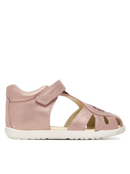 Geox Sandały B Sandal Macchia Gir B654WA 0MAEW C8172 Różowy. Czerwone sandały dziewczęce Geox, ze skóry, bez obcasa, bez zapięcia. Za 208.99 zł.