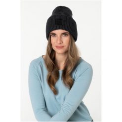 Czapka SUPER.NATURAL Krissini Beanie. Czarne czapki damskie super.natural, z aplikacjami, z materiału. Za 183.53 zł.