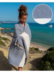 Samimi Chusta hammam w kolorze niebieskim - 180 x 100 cm rozmiar: onesize. Niebieskie chusty damskie Samimi, bez wzorów, z bawełny. Za 147.91 zł.