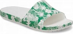 Klapki Dla Dorosłych Crocs Kadee Graphic Slide. Białe klapki damskie Crocs, bez wzorów, z materiału, bez obcasa, bez zapięcia. Za 89.99 zł.