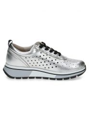 Caprice Skórzane sneakersy "Vanessa" w kolorze srebrnym rozmiar: 37. Szare obuwie sportowe damskie Caprice, bez zapięcia. Za 87.40 zł.