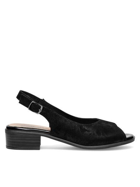 Go Soft Sandały WI23-LUCY-04 Czarny. Czarne sandały damskie GO SOFT, bez wzorów, ze skóry, bez obcasa, na płaskiej podeszwie, bez zapięcia. Za 169.99 zł.