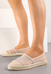 Beżowe Siateczkowe Espadryle na Podeszwie z Plecionki Follmiriela. Brązowe espadryle damskie Born2be, bez wzorów, bez obcasa. Za 74.99 zł.